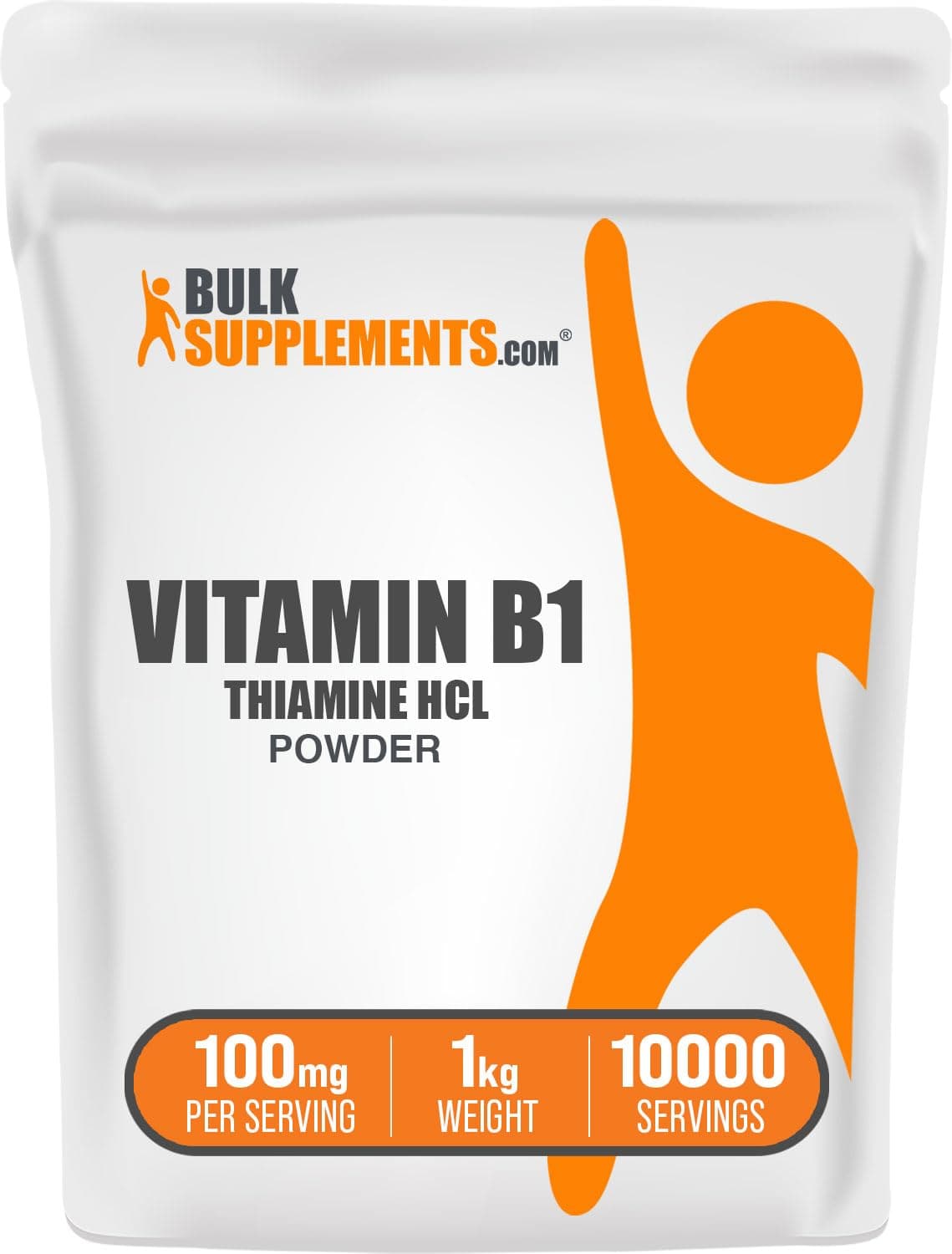 BulkSupplements Thiamine HCl Powder Thiamine Hydrochloride B1 Vitamins Thiamine B1 Supplement Thiamine 100mg Gluten Free 100mg per Serving 1kg 22 lbs Pack of 1