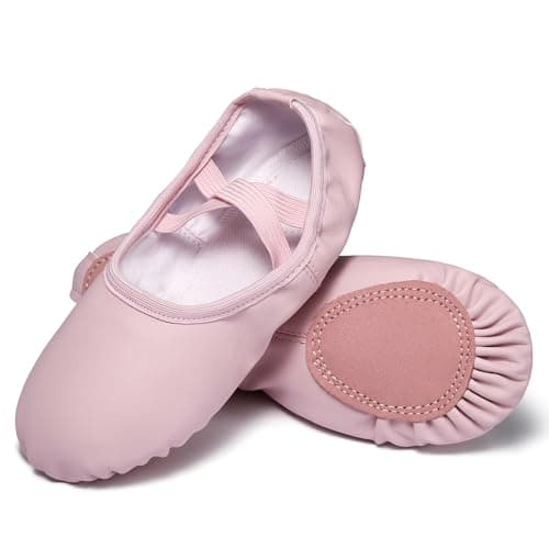 Dynadans Soft Leather Ballet Shoes/Ballet Slippers/Dance Shoes for Girls and Boys (Toddler/Little/Big Kid/Women)-Pink-11M Toddler