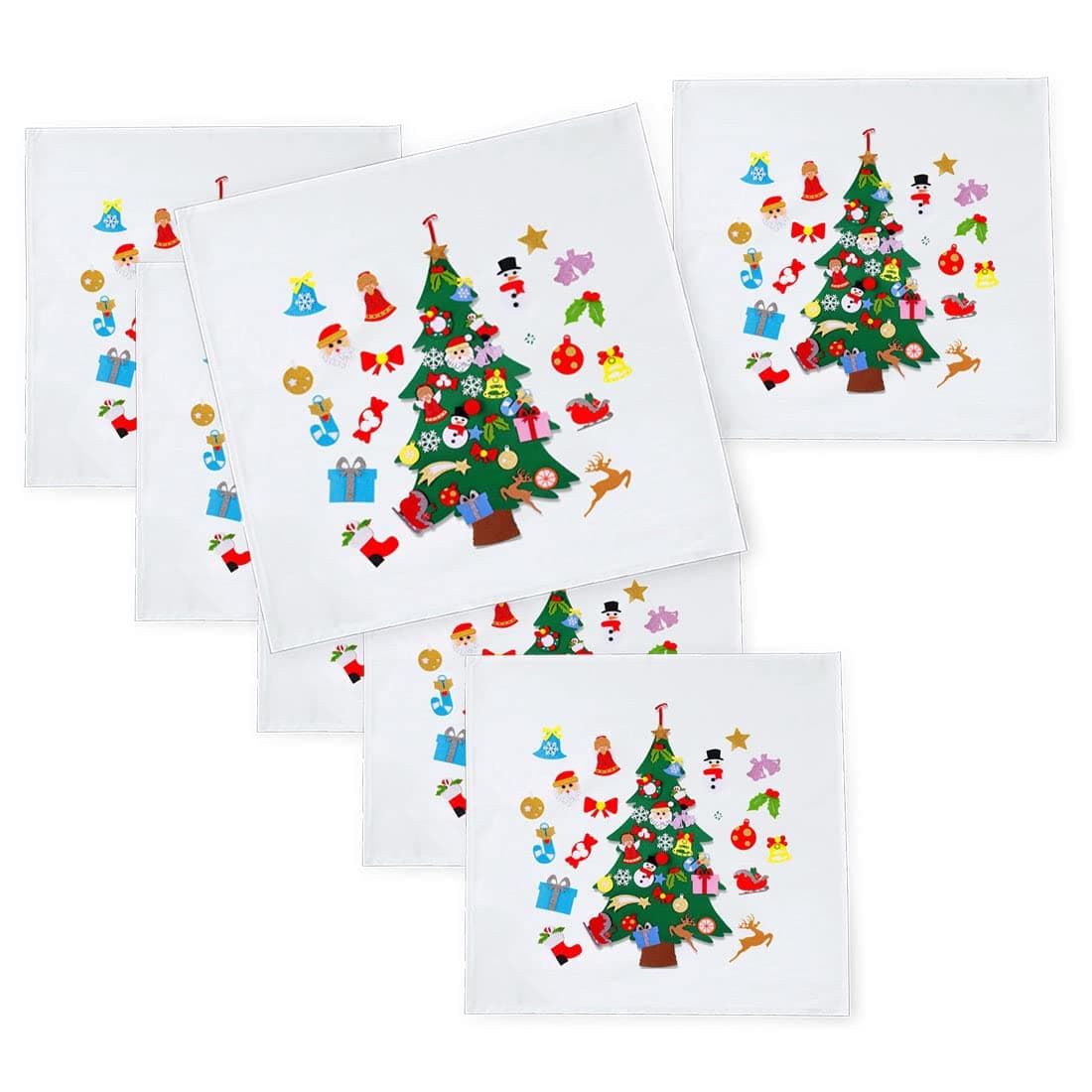 Khakee 6 Pcs Christmas Theme Silk Table Napkins 10x 10 for Xmas Decoration Christmas Ornaments Christmas Giftxmas21004