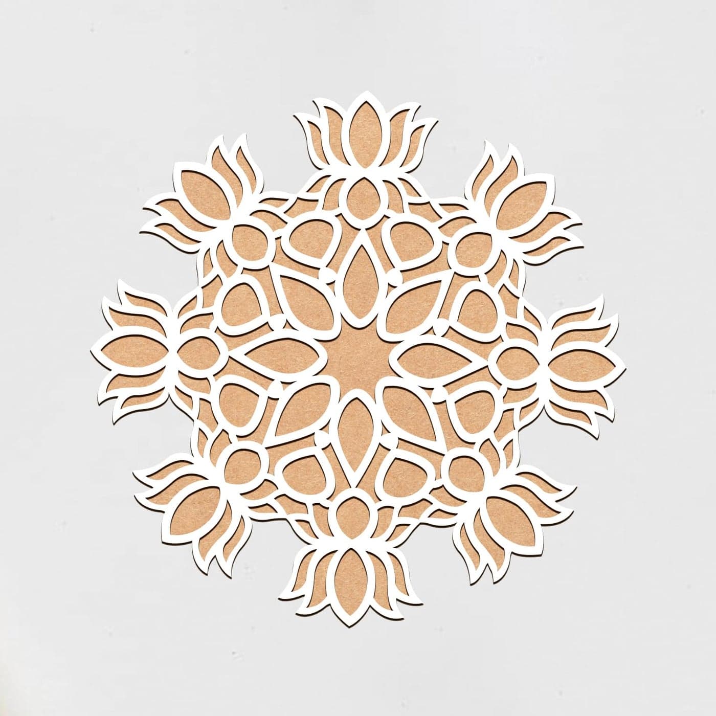 Gift Me Bazar MDF Rangoli Stencil for Diwali Pooja Decoration Lotus Flower Rangoli Stencils for Door Entrance Rangoli for Floor Decoration Diwali Decoration Item for Home Office 11x11 Inch