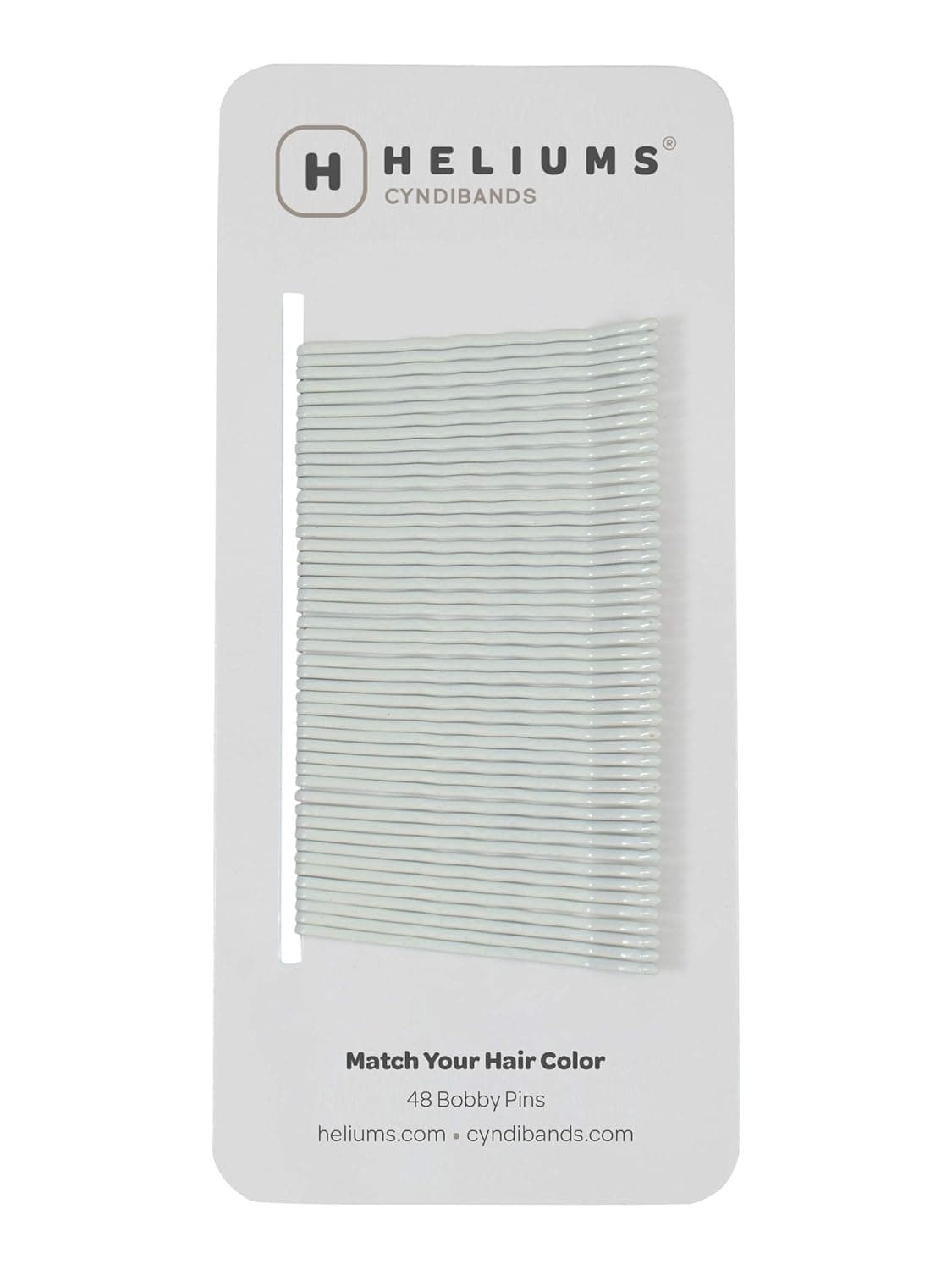 Heliums Bobby Pins White 2 Inch Wavy Hair Pins Color Matched for Grey and Silver Hair 48 Count