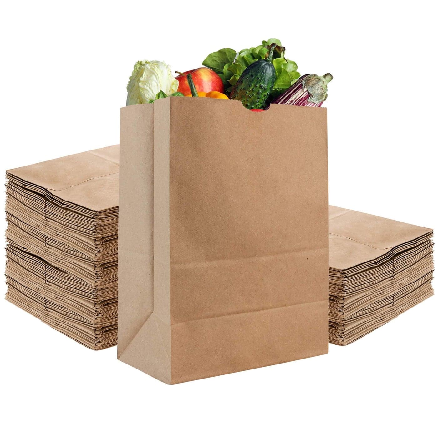Stock Your Home 52 Lb Kraft Brown Paper Bags 100 Count Kraft Brown Paper Grocery Bags Bulk Large Paper Bags for Grocery Shopping