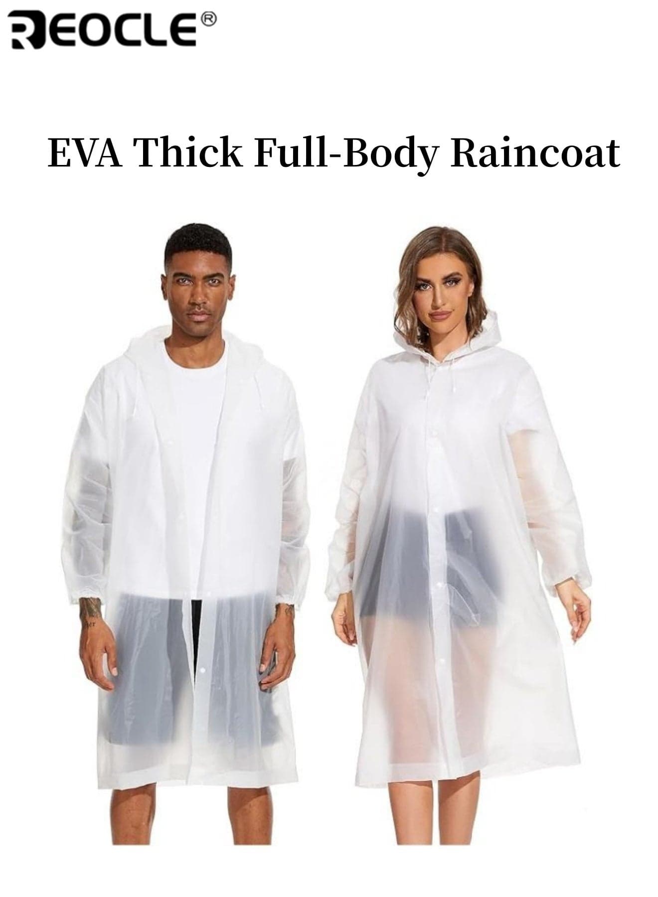 Windproof High Quality EVA Thick Full-Body Raincoat Hooded Long Sleeve Lightweight with Drawstring Waist Button Closure Durable Water Resistant Suitable for Hiking Cycling Travel Outdoor Activities Daily Use Washing Machine Safe Comfortable Easy to Carry for Women for Ladies Raincoat Casual Raincoat