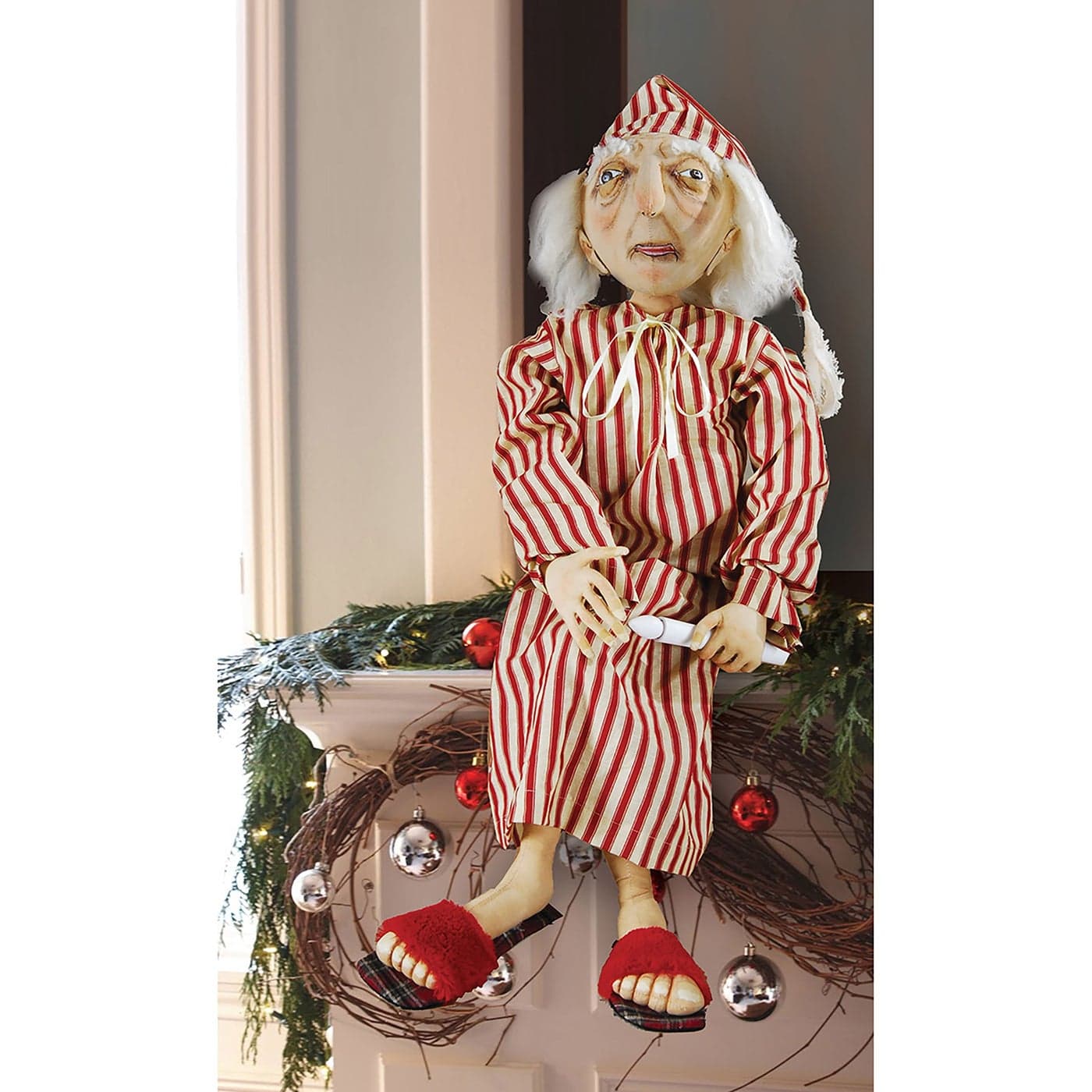 GALLERIE II Christmas Holiday Ebenezer Scrooge Large Folk Art Doll Collectible Joe Spencer Gathered Traditions Home Decor Figures Figurines Red