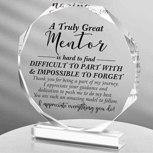 Panelee Thank You Gifts for Women Men Acrylic Appreciation Inspirational Gift Office Coworker Farewell Acrylic Sign Table Decor for Home(Mentor)