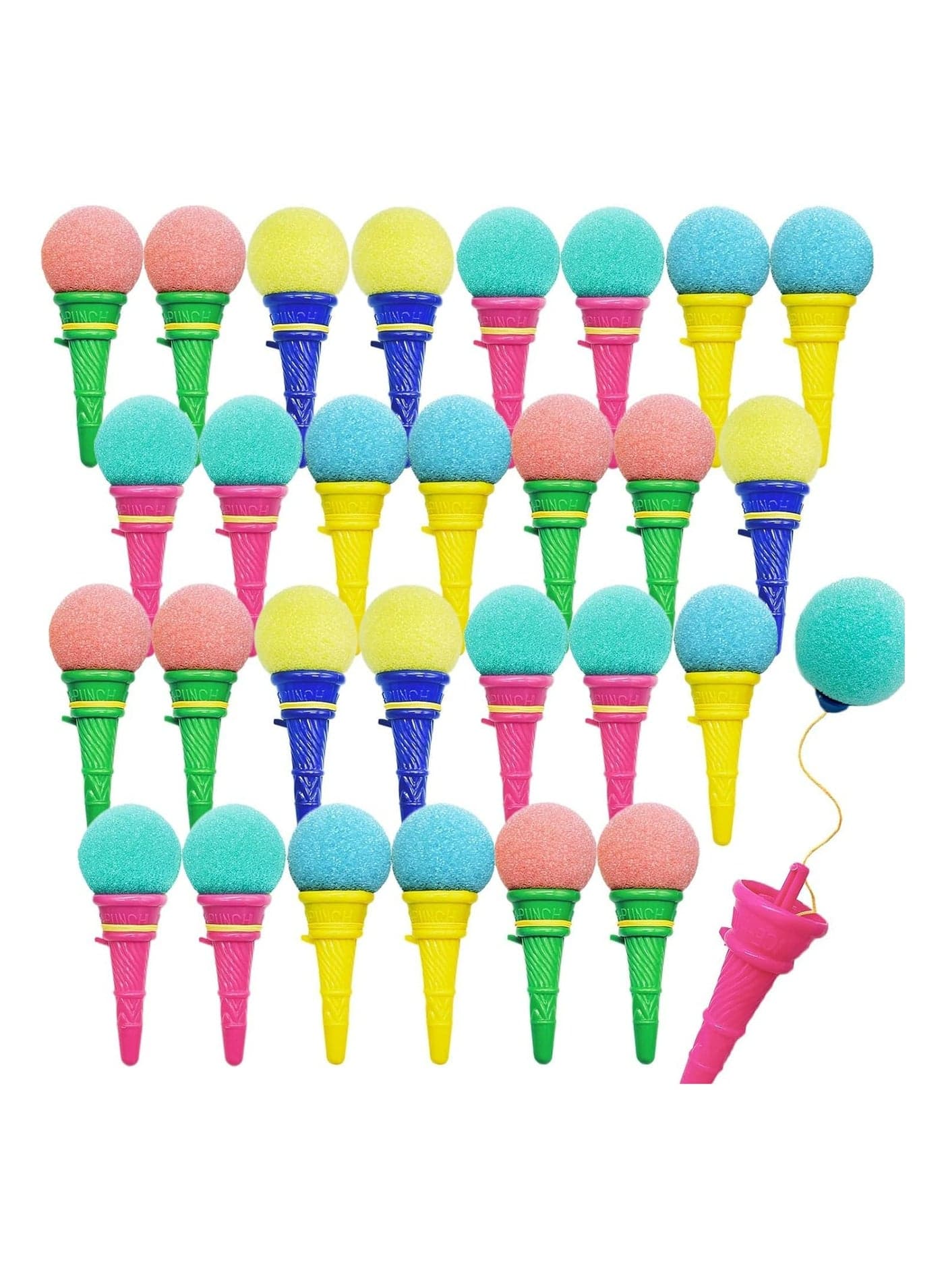 20 Pcs Ice Cream Foam Ball Launcher Cone Shooter Toys for Kids,Children,Carnival Prize,Toys Stock Stuffers,Party Favors Goodie Bag,Bulk Toys for Classroom Prizes Birthdays Gift Boys and Girls