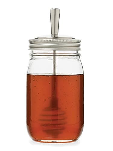 Jarware Honey Dipper Lid For Regular Mouth Mason Jars Stainless Steel 65 x 3