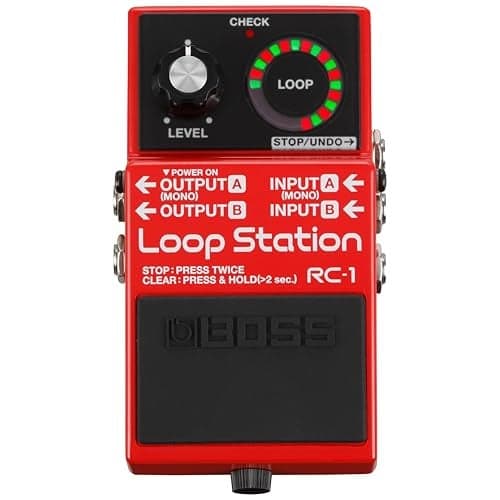 BOSS RC1 Loop Station Pedal Industry Standard Simple Looper for Guitar Bass Keyboards More 24Segment LED Indicator 12 Minutes of Record Time Record Playback Overdub Undo Redo Loops