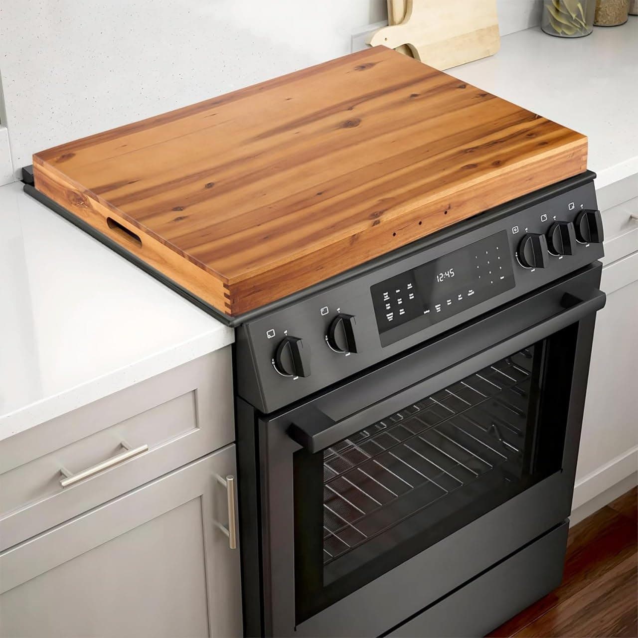 Stove Top Covers for Electric Stove 30x22 Outer 289x208 Inner Acacia Wood Noodle Board for Gas Stovetop Stove Top Covers for Gas Burners Sink Cover For Counter Space Acacia color