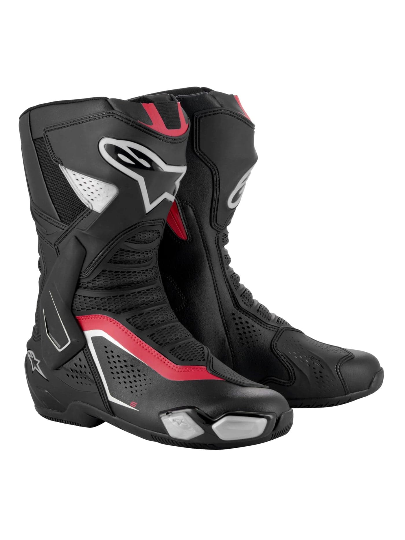 Alpinestars SMX6 v3 Vented Motorcycle Boots Advanced Ventilation Superior Grip Durable Design HighPerformance Comfort 45 BlackSilverRed