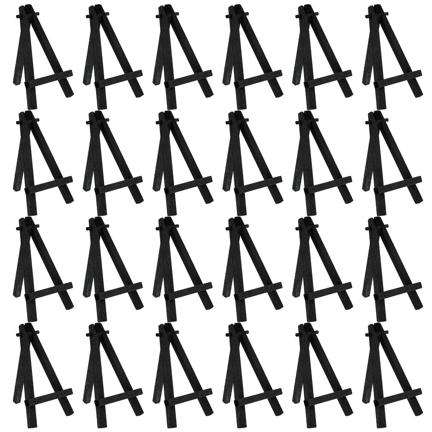 US Art Supply 5 Mini Easel 24 Pack Black Wooden AFrame Tabletop Display Stand Mini Easel Stand Small Easels for Display Small Canvases Crafts Business Cards Signs Photos Gifts