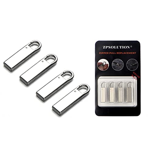 Zpsolution Zipper Handle Pull Replacement - Metal Zipper Tab Repair Easy Use for Broken and Missing Pulls on Luggage, Suitcase
