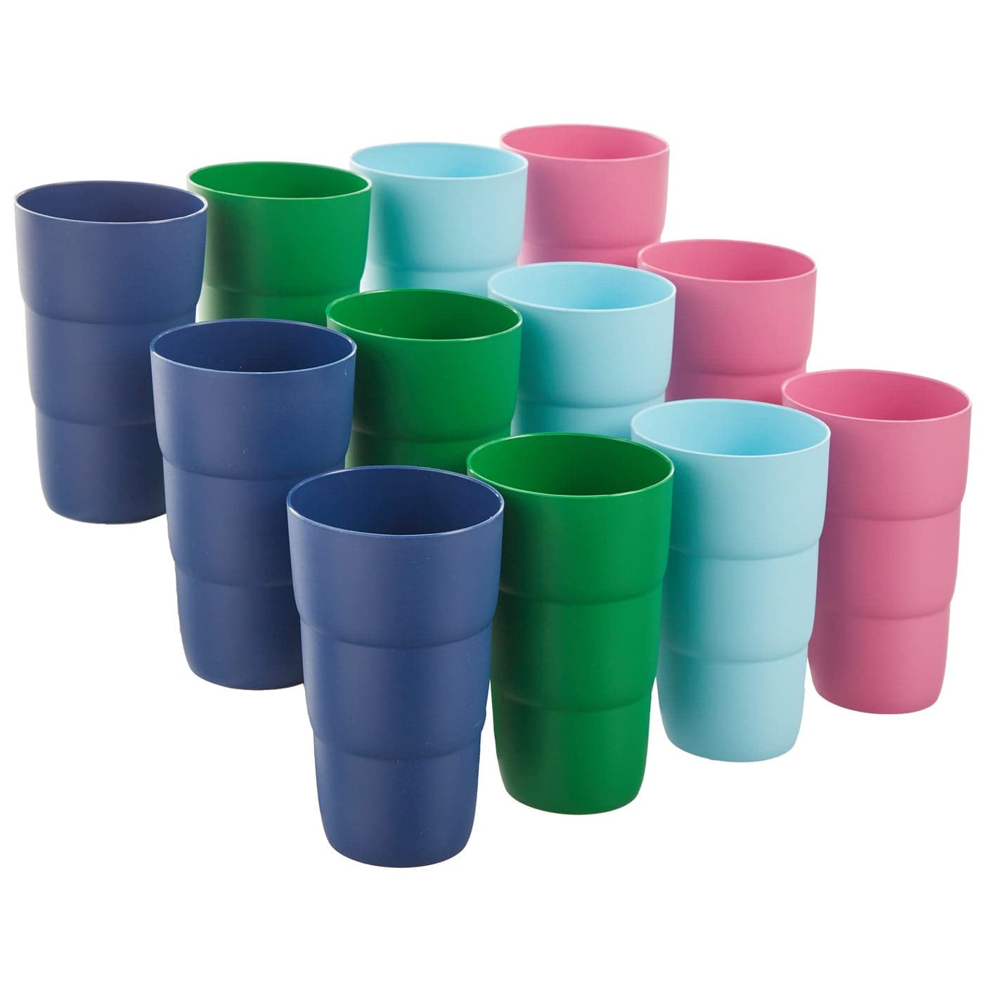 US Acrylic Sonoma 20oz Plastic Stackable Water Tumblers Set of 12 for College Dorm Apartment or New Home Reusable BPAfree Made in USA