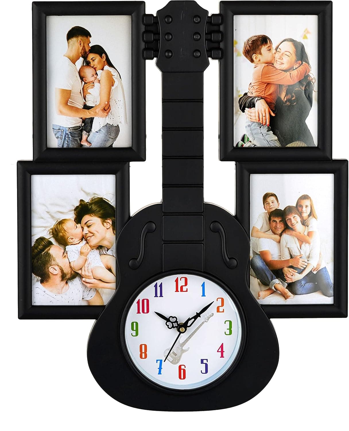 Harbour Analog Latest Stylish New Models Wall Clock with Photo Frames for Home Living Room Hall Bedroom Size Height 435 CM X Width 355 CM Home Decor Big Size Wall Clock Strt 2