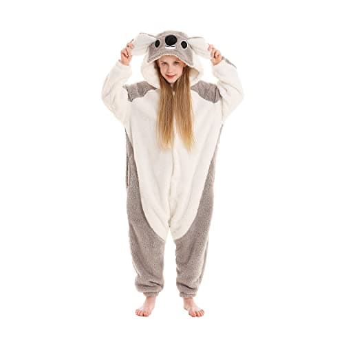 SimZoo Kids Animal Pajamas, Boy Girls Koala Cosplay Costume Sleepwear, One-Piece Unisex Homewear 10-11Y