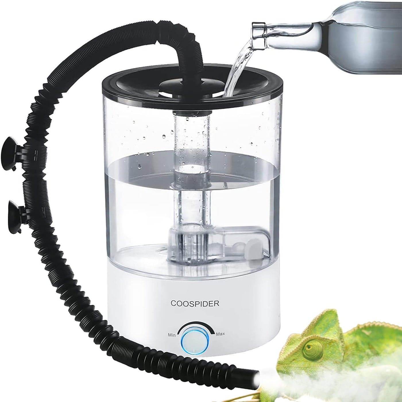 Coospider 42L Top Fill Reptile Humidifier Fogger Mister for Reptiles Tank Terrariums Humidifiers with Extended HoseTube Reptile Misting System for Reptiles Amphibians Herps Vivarium