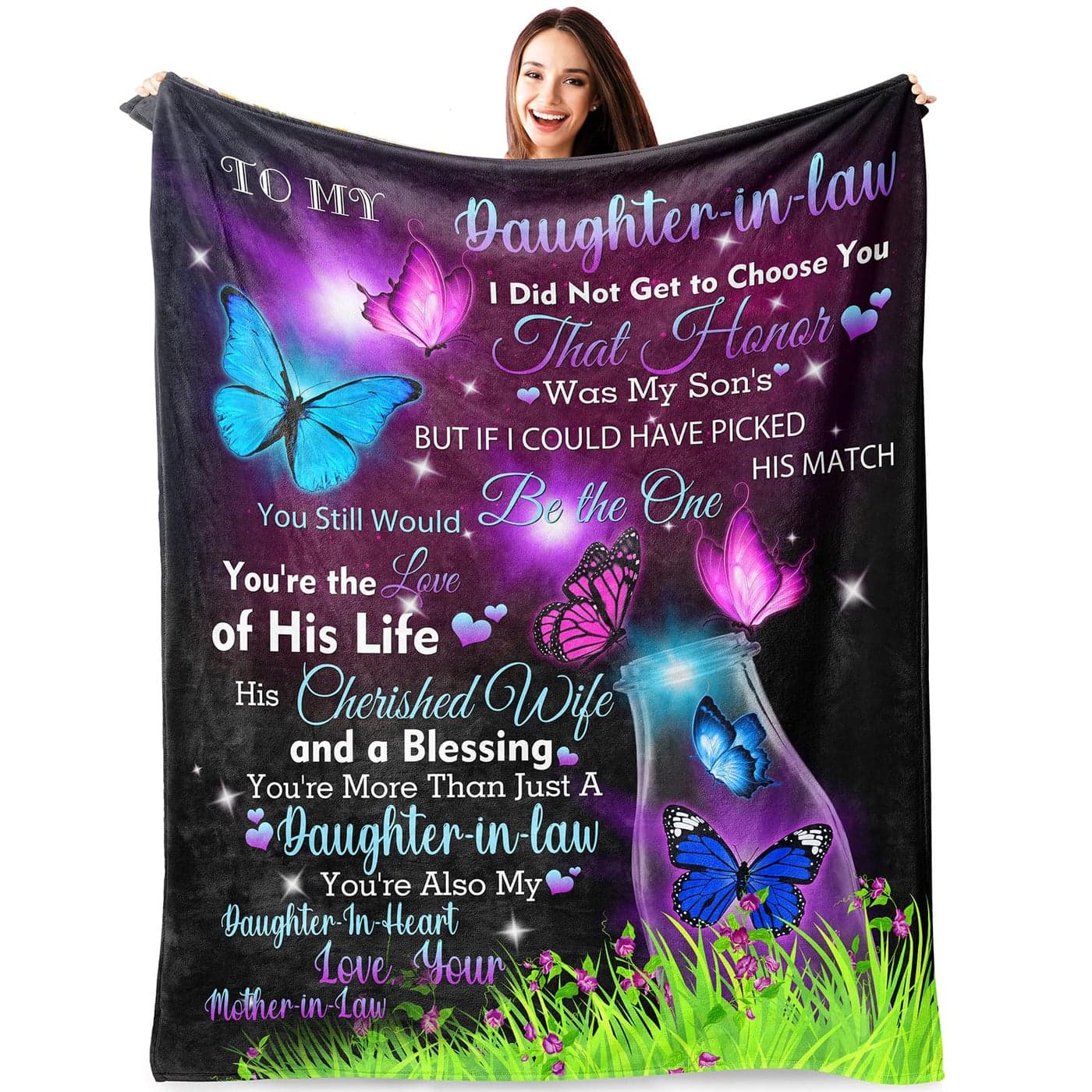 Atokke Daughter in Law Gifts Daughter in Law Gifts from MotherinLaw Wedding Anniversary Valentines Birthday Presents Throw Blanket 60x50
