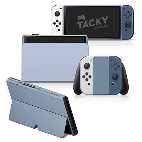 TACKY DESIGN Colorwave Skin Compatible with Nintendo Switch OLED, Premium Vinyl 3M Full Wrap Decal, Blue (Nintendo Switch OLED (2021))