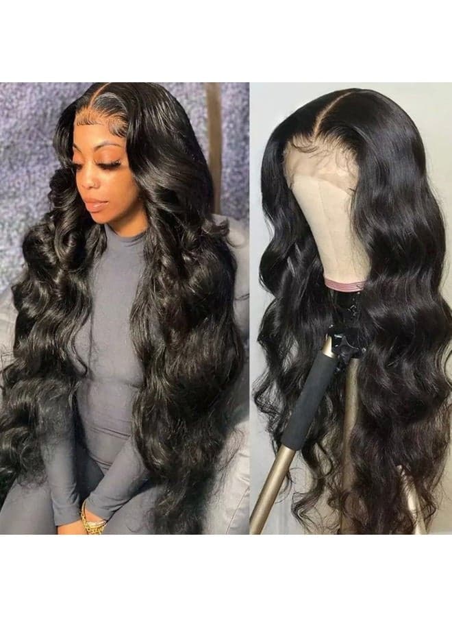 24 Inch Lace Front Wigs Human Hair Wigs for Black Women 13x4 Body Wave Glueless Wigs Human Hair Pre Plucked With Baby Hair Lace Frontal Brazilian Human Hair Wig Natural Color 180 Denisity