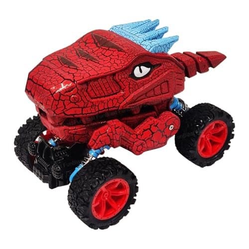 FunBlast Rock Crawler Toy for Kids – 4X4 Big Wheel Drive Push & Go Dinosaur Car Toy, Monster Truck Toys for Kids for 3+ Years Toddlers, Boys, Girls (Red)