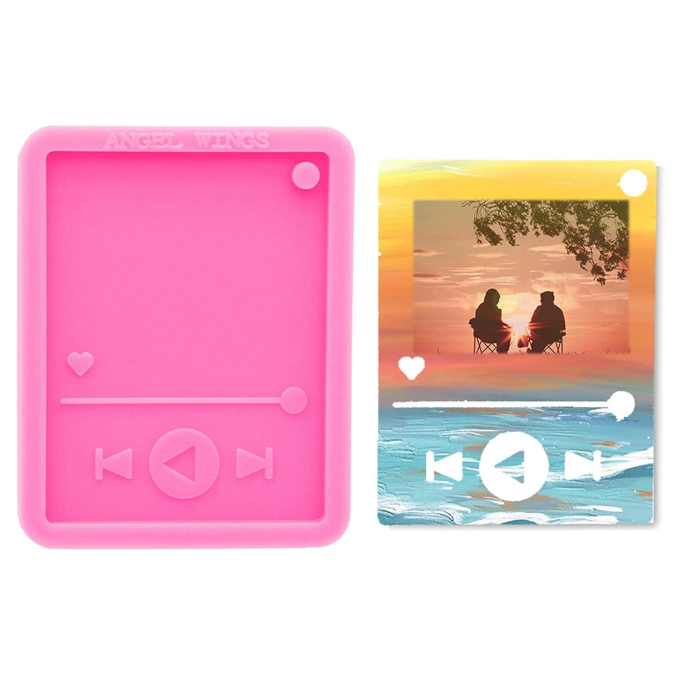 Shiny Glossy Resin Media Player Mold Epoxy Craft Keychain Silicone Moulds Polymer Clay DIY Jewelry Making Silicone Molds