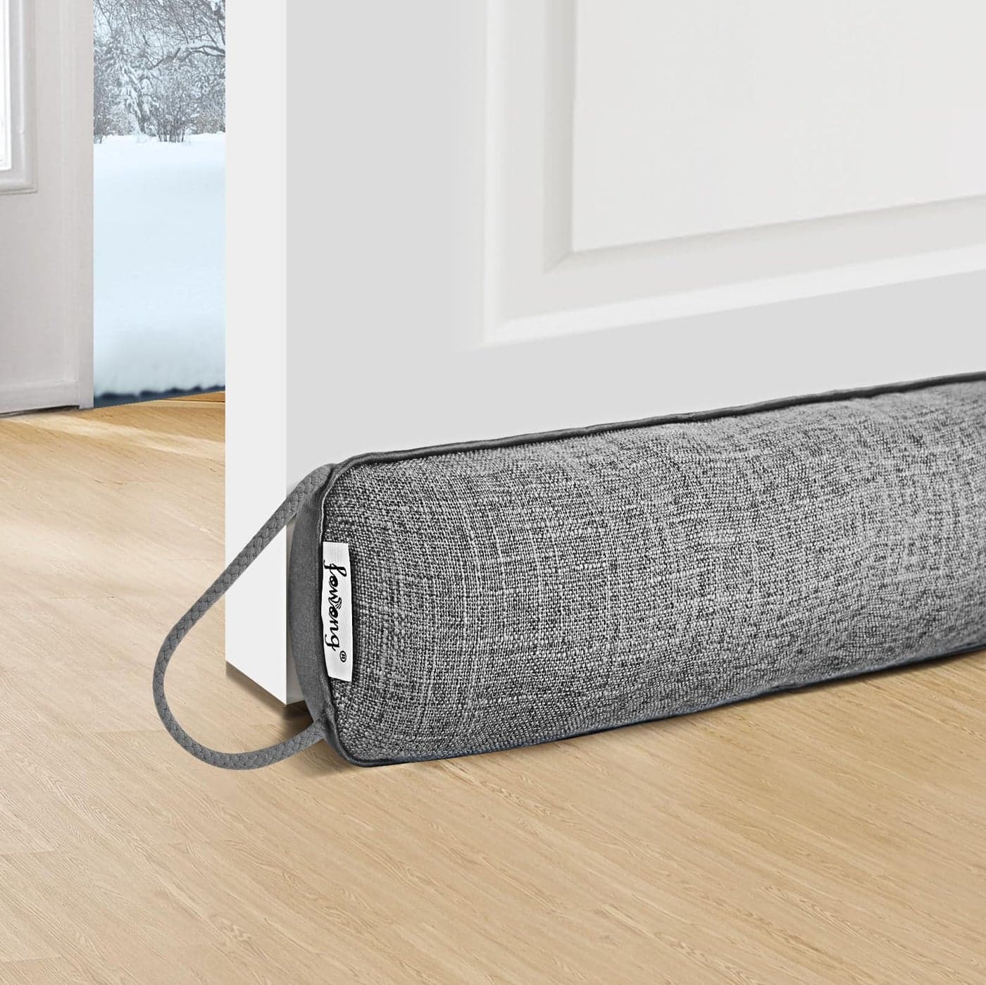 fowong 87 x 10 cm Heavy Duty Door Draft Excluder Under Door Draught Excluder Blocks Drafts Noise Soundproof Energy Efficient Grey