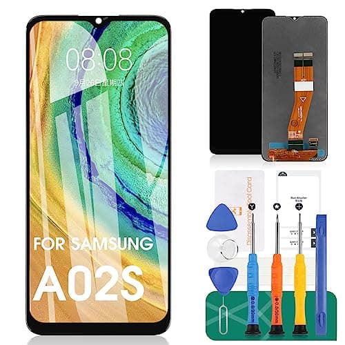 for Samsung Galaxy A02s Screen Replacement for Samsung A02s LCD Screen Replacement A025U LCD Display A025A Touch Digitizer with SM-A025V,SM-A025A,SM-A025U Assembly Repair Kits (163MM Bigger Size)