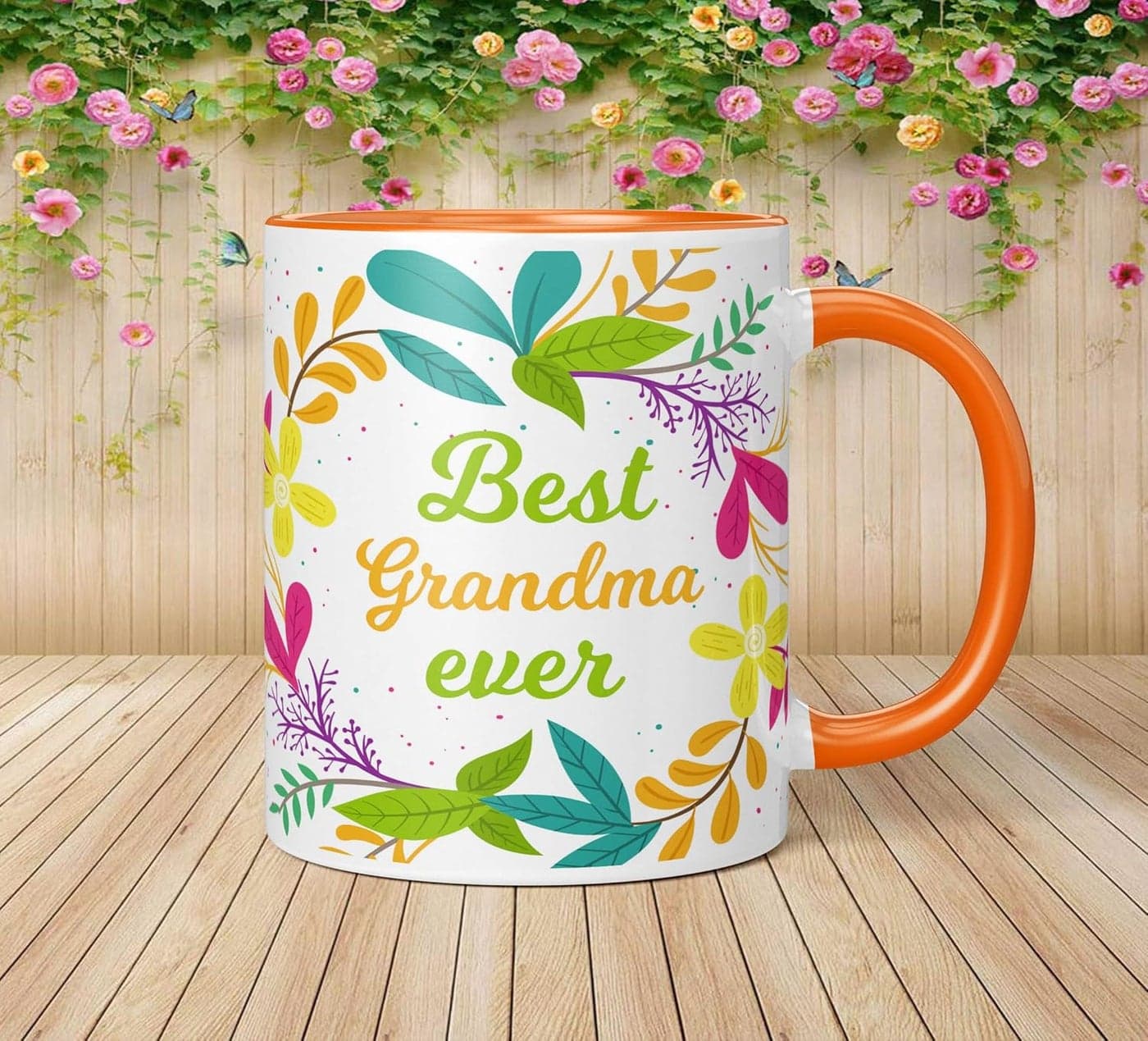 NH10 DESIGNS Best Grandma Ever Printed Coffee Mug for Dadi Best Birthday Anniversay Gift for Grandma Written Tea Cups Colorful Mugs Microwave Safe Ceramic Coffee Mug350ml BEMFAM3TM 299