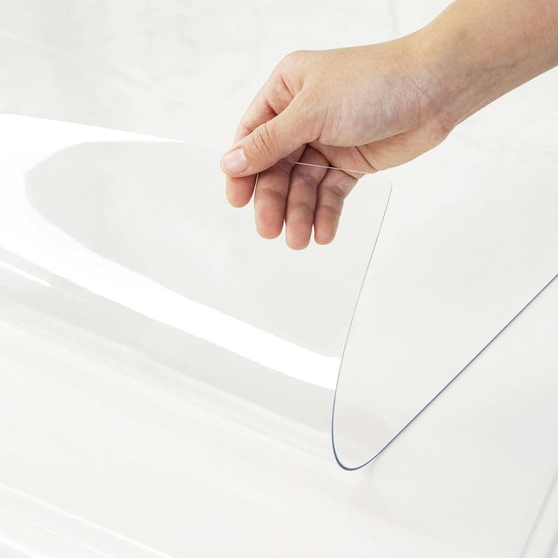 Warmstar Clear Table Cover Protector 24 x 48 Inch,1.5mm Thick Plastic Table Cover Rectangle,PVC Clear Table Protector,Desk Protector Mat for Kitchen, Dresser, Writing Desk,Dining Room Table