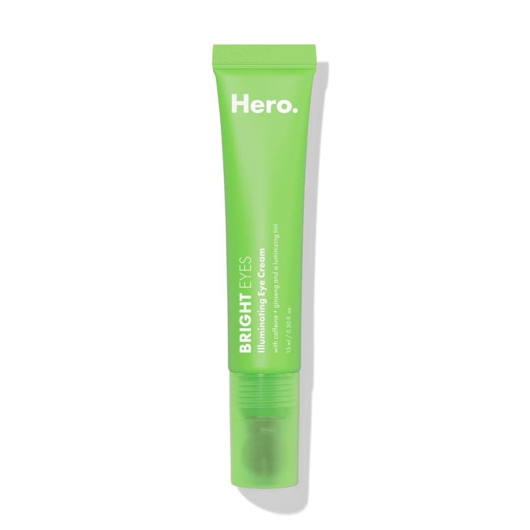 HERO COSMETICS Bright Eyes Illuminating Eye Cream Reduces the Look of Dark Circles With Multiple Applications Featuring a Stainless Steel Tip for a Cooling Effect 05 fl oz