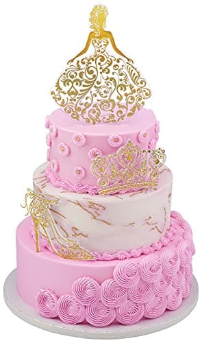 DecoPac QUINCEANERA Cake Decorating Kit XLGOLD Cake and Cupcake Toppers for Girls Sweet 15 Birthdays and Parties Quince Aos
