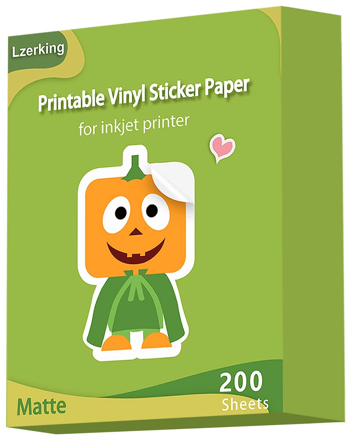 Lzerking Premium Printable Vinyl for Inkjet Printer Sticker Papers 200 Matte 85x11 Waterproof White Lables Decal Paper for Cricut
