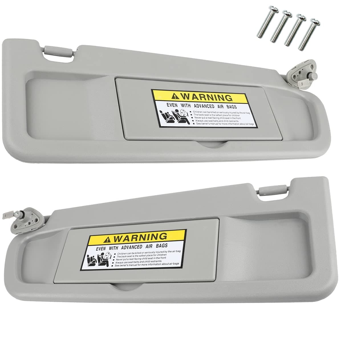 Nakuuly Left Driver and Right Passenger Side Sun Visor Gray Compatible with Honda Civic 2006 2007 2008 2009 2010 2011 Replaces 83280SNAA01ZC 83230SNAA01ZC