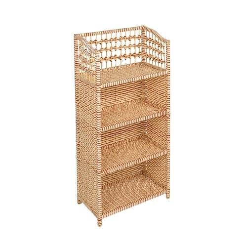 Household Essentials Woven Accent Shelf Cream and White Paper Rattan