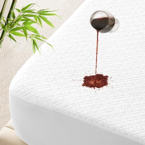 Queen Size Waterproof Mattress Protector Cooling Viscose Derived from Bamboo Mattress Cover Stretchable Fitted 821 Deep Pocket Premium 3D Air Fabric Soft Breathable Noiseless Washable