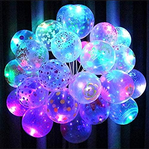 INFISPACE Rubber Led Balloons With Colour Changing Luminous Flashing Light (Pack Of 10)