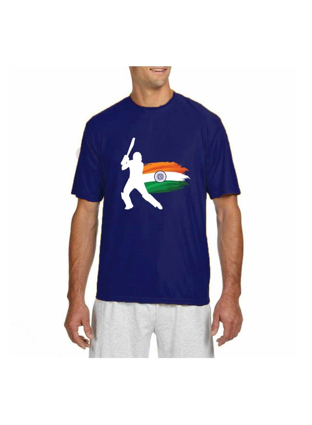 India Jersey Dry-Fit T-Shirt for Adults - Ideal for Sports, Workouts, and Everyday Wear - Comfortable and Stylish Unisex Design — L