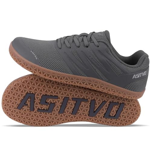 ASITVO Wide Men's Barefoot Zero Drop Sole Minimalist Width Toe Box Walking Shoes Sneakers Size 10 TPU No-Sew Upper Cross-Trainer Casual Shoes Dark Grey 43.5