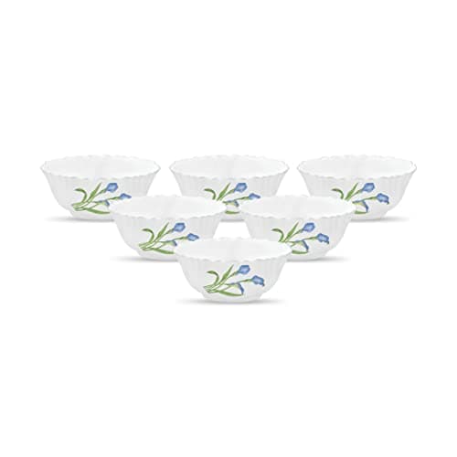 La Opala, Novo Collection, Opal Glass Vegetable Bowl Set 6 pcs, Tender Trio, White