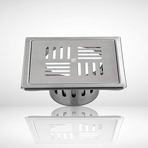 Shapure Stainless Steel Grade 304 Bathroom Drain Channel Grating Cover Floor Anti-Cockroach Jali in Matt Finish (Diamond Jali, 5" X 5")