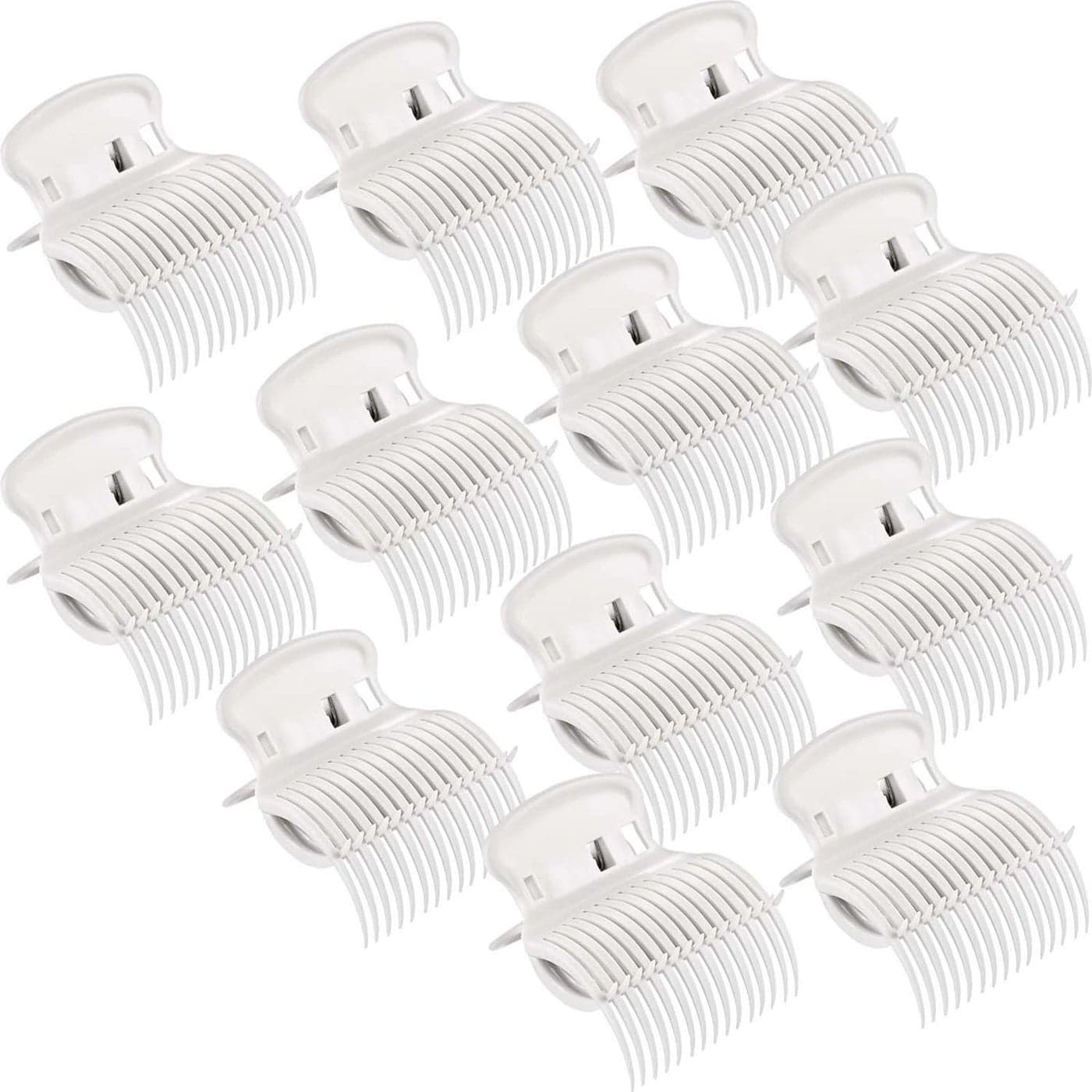 12 Pieces Hot Roller Hair Curler Claw Clips Replacement for Small Medium Large and Jumbo Rollers holding Women Girls Hair Section Styling