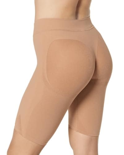Leonisa womens Well-rounded Invisible Butt Lifter Shaper Short Shapewear Bodysuit, Beige, Small US
