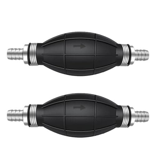 2Pcs 10mm Primer Bulb Hand Fuel Pump, 3/8 inch Black Rubber Fuel Pump, 9001080A Transfer Vacuum Gasoline Petrol Diesel Fuel Line Hand Primer Bulb for Marine Boat& Car & Motorcycle