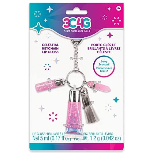 3C4G Celestial Keychain Lip Gloss Berry Flavor Lovely Lavender Tint with a Shimmery Finish for Ages 8 and up by Make It Real