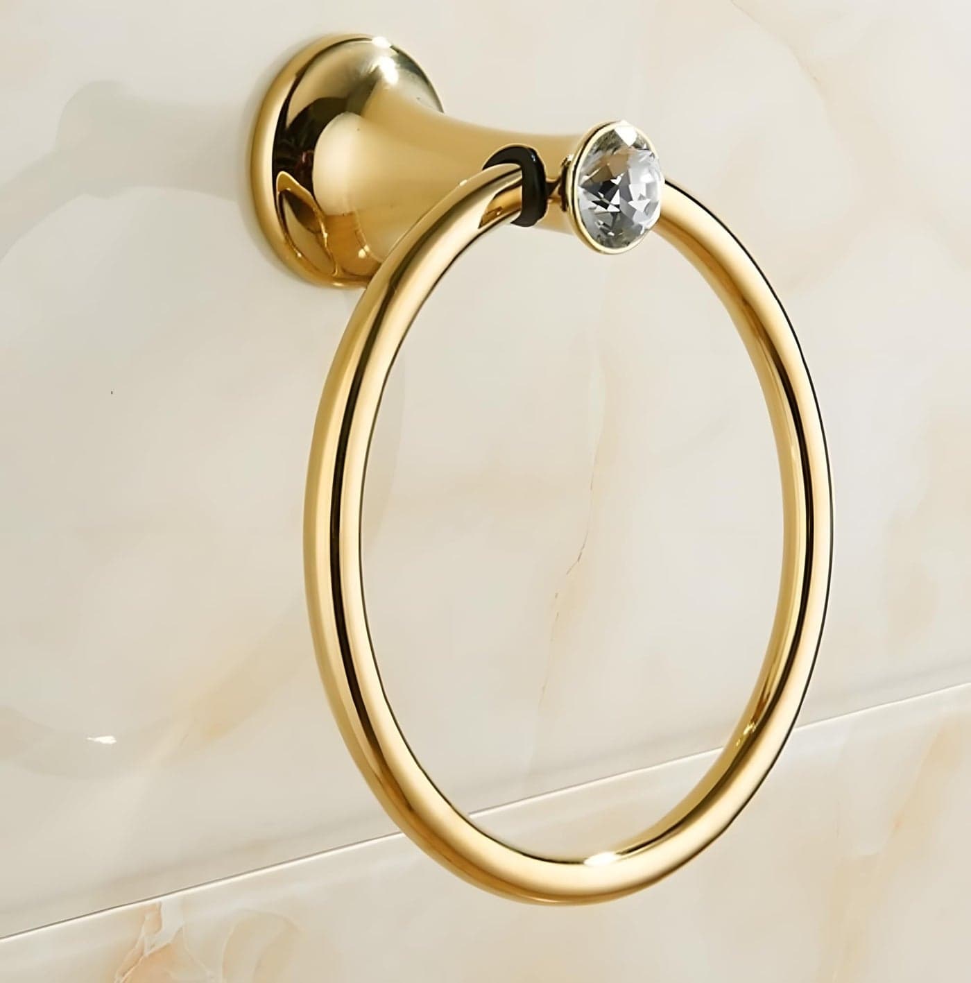 24x7 eMall Gold Towel Ring Golden Victorian Round Towel Hanger for Bathroom and Kitchen, Stainless Steel.