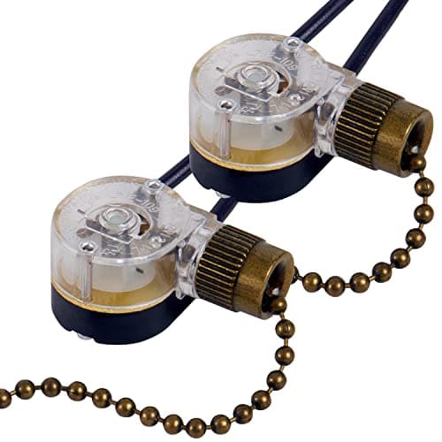 Pull Chain Switch Zing Ear ZE-109 Ceiling Fan Switch Ceiling Fan Light Lamp Replacement 2 Pack Bronze