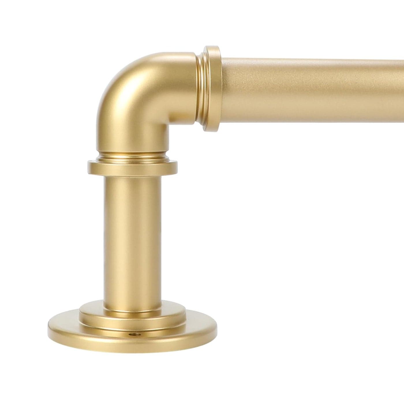 OLV Gold Industrial Curtain Rods for Windows 48 to 84 Inch4 to 7 Feet 1 Inch Diameter Blackout Wrap Around Adjustable Heavy Duty Window Drapery Rods Indoor and Outdoor