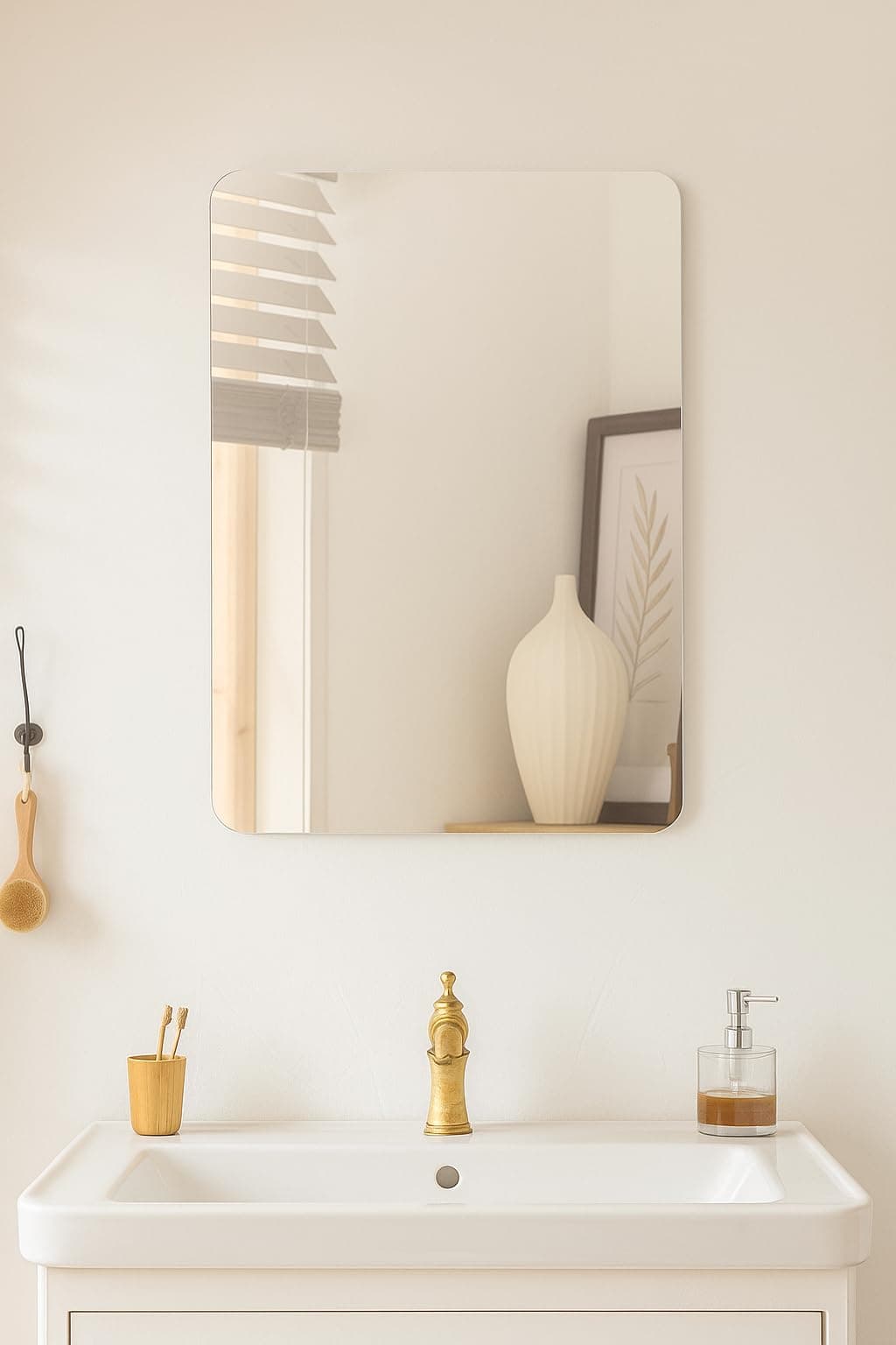 CDM Simple 12x18 Frameless Wall Mirror – Lightweight and Versatile – Adds Depth to Any Room – Clear Glass with Smooth Finish for Modern Living Spaces