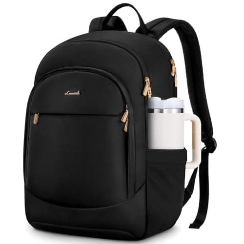 LOVEVOOK Laptop Backpack for Women, 17.3 Inch Business Backpack Purse, Large Capacity Casual Daypack, Work Computer Backpack, Travel Backpack for College, Black