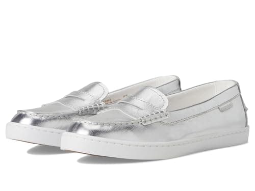 Cole Haan Women's Nantucket Penny Loafers, Argento/White, 9-B US